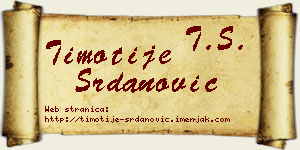 Timotije Srdanović vizit kartica